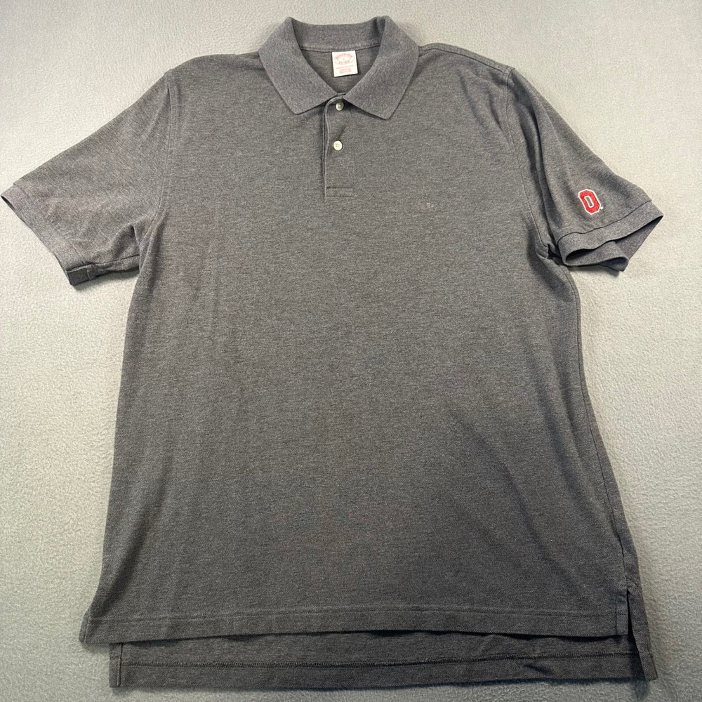 Brooks Brothers Ohio State Buckeyes Performance Polo Shirt Gray Mens Large L